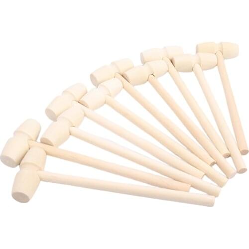 5/10Pcs MINI Wooden Hammer Mallet 140x43x19mm Crab Lobster Seafood Crackers Kids Toys Funny