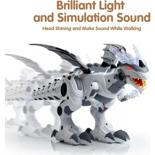 Electronic Mechanical Spray Dinosaur Model with Light Music Educational Toy