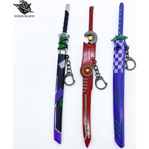 LOL Game Yasuo Sword Odyssey Battle Boss True Damage Skin Blade Samurai Knife Mini Metal Model Collection Gifts