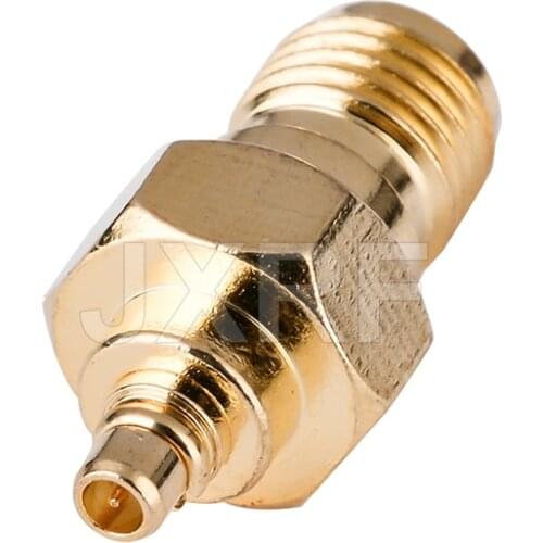 JXRF Coaxial Coax Adapter SMA Female Jack to MMCX Male Plug Straight Gilded MMCX to SMA Connector