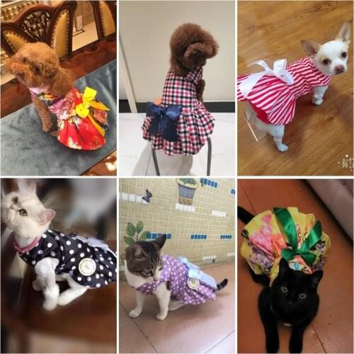 Summer Pet Cat Dresses Small Dog Dress Puppy Skirt clothes Pet Tutu Skirt Cat Costume Supplies