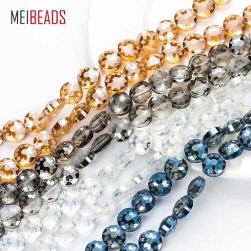 MEIBEADS 14mm Crystal Glass Oblate Multifaceted Shape Colorful Glass Beads Accessories Fit Bracelet DIY Jewelry Making EY5195
