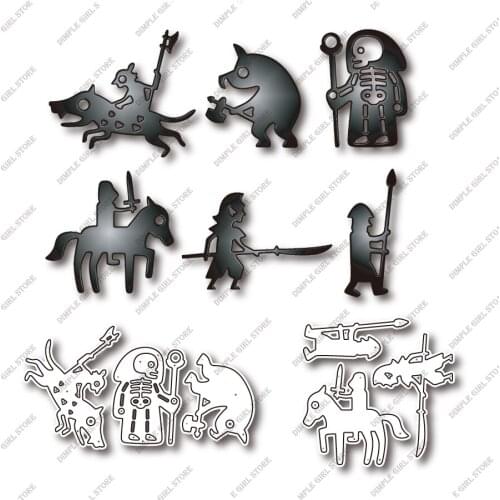 Soldier Knight Animal Metal Cutting Die Stamps and Death 2021 New Arrival Scrapbook DIV Crafts Decorative Embossing