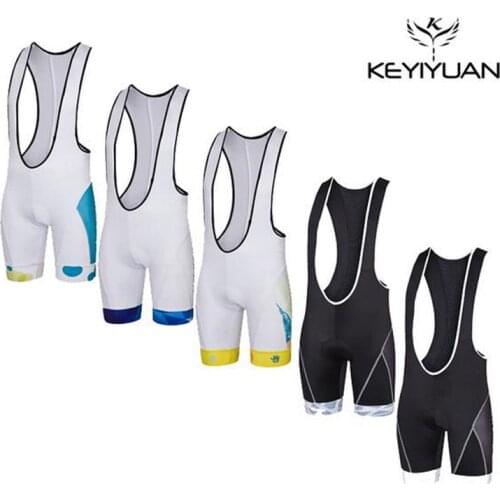 2017 KEYIYUAN Mens Cycling Bib Short With 3D Gel Pad Bicycle Cycling Pants/MTB Bike Riding Shorts S-5XL Free Shipping