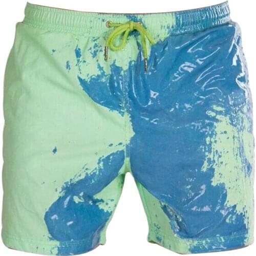 Men Encounter Water Color-changing Swimming Trunks Beach Shorts Personality Large-size Temperature-sensitive Shorts