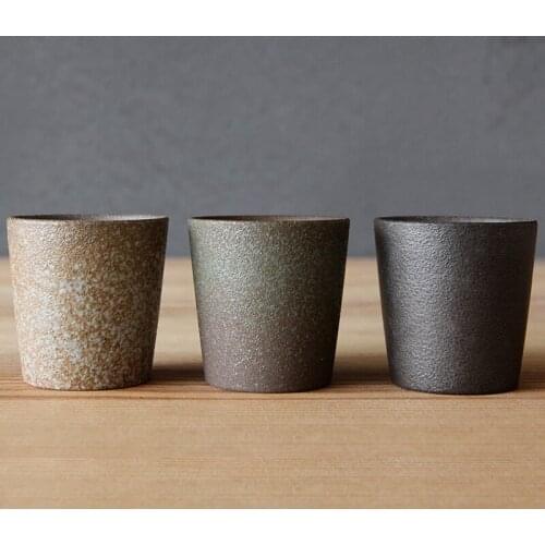 Crude pottery kiln tea cup imitation firewood pottery Japanese simple personality cup tea accessories