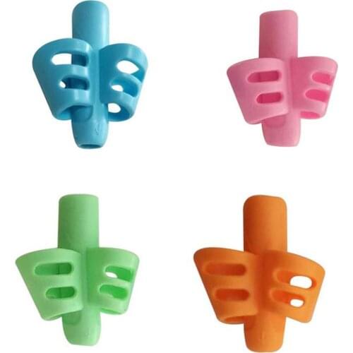 New Soft Silicone Two-Finger Pen Holder With Ergonomic Handle Random Color Handwriting Holder For Children And Adults