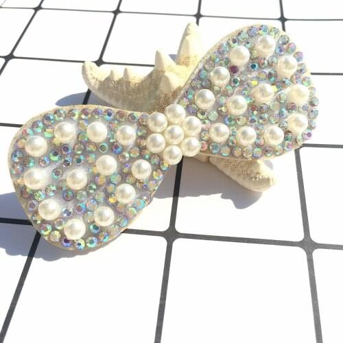 New Bowknot Pearl Diamond Cloth Sticker DIY Applicable Hat Headdress Corsage Shoes Flower Accessories