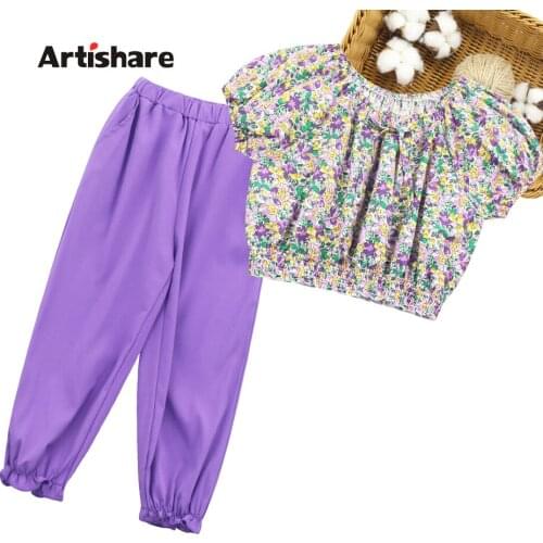Clothes For Girls Floral Short + Pants Girl Clothes Summer Outfit For Girls Casual Style Childrens Cloths Girl