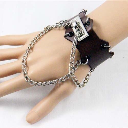 Punk Style Charm Chain Leather Bracelet Unisex Metal Bracelet For Women Wristband