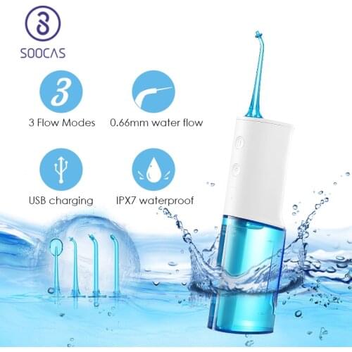 SOOCAS W3 portable oral irrigator USB rechargeable water dental floss 2200mAh irrigator for cleaning teeth water jet toothpick