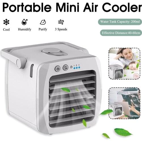 Portable summer Air Cooler Mini USB Air Conditioner 3 Speeds Adjustable Outlet Desktop Air Cooling Fan for Home Office wholesale