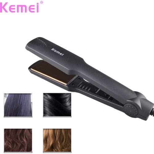 Kemei Professional Hair Straightener Titanium Flat Iron 160℉—220℉ Adjustable Temperature Suitable for All Hair Types 3D Floating