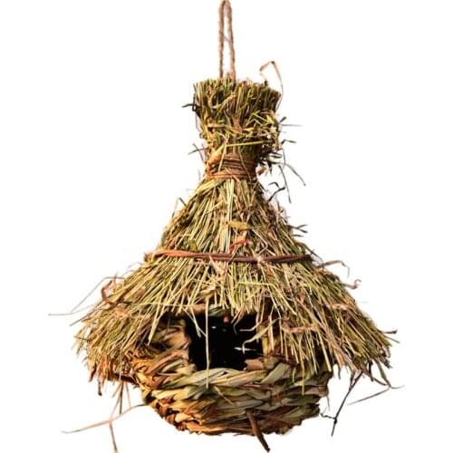 Birds Nest Natural Grass Birdcage Outdoor Decorative Weaved Hanging Parrot House Nest