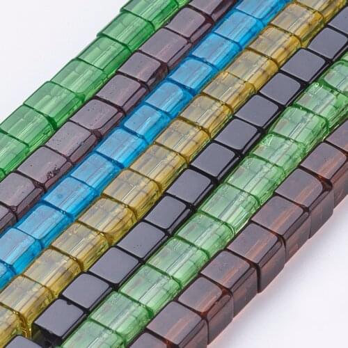 20 Strand (about 55pcs/strand) 6x6x6mm Glass Cube Beads for Jewelry Making DIY bracelet necklace Supplies,Random Mixed Color F60
