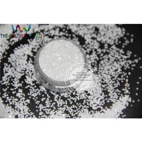 TCM1200 Solid White Colors 1.0mm size 040 solvent resistant glitter for nail gel nail polish or Other art Decoration