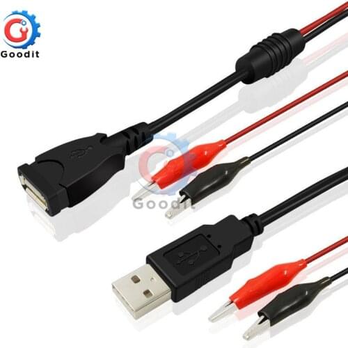 USB Alligator Clips Crocodile Wire Male/Female to USB Tester Detector DC Voltage Meter Ammeter Capacity Power Meter Monitor