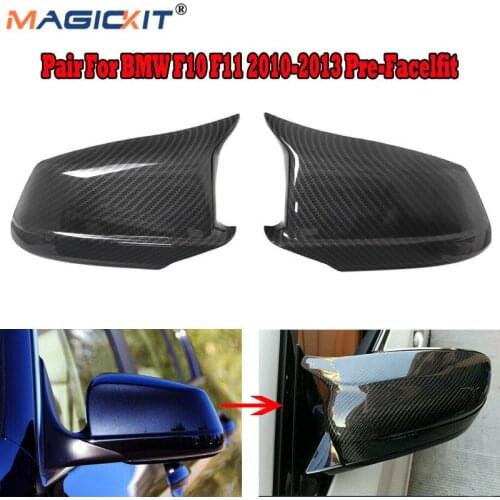 MagicKit Rearview Wing Mirror Cover for BMW F10 F11 5-Series Pre-LCI 11-13 Carbon Style