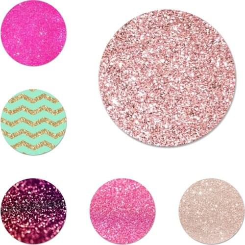 58mm Girly Pink Sparkly Marble Icons Pins Badge Decoration Brooches Metal Badges For Clothes Backpack Decoration