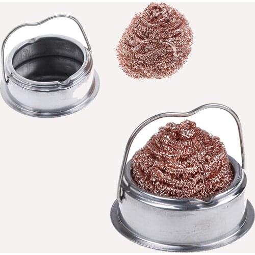 1pc Wire With Stand Set Welding Solder Iron Tip Cleaner Cleaning Steel Heavy Duty Stainless Steel Holder