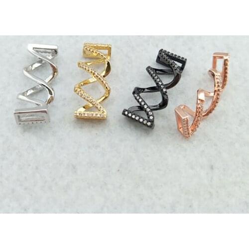 10 Pieces CZ zircon Micro Pave Connector Double Bails Beads Charm for DIY Bracelets Jewelry Finding BD331