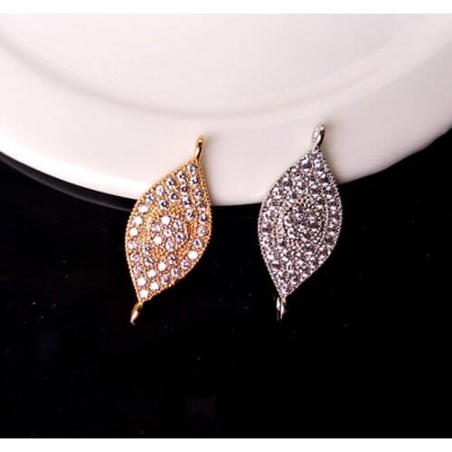 10 Pieces/lot CZ crystal Eye Double Bails Connector CZ zircon Micro pave Charm,Jewelry Finding DIY Bracelet necklace making C142