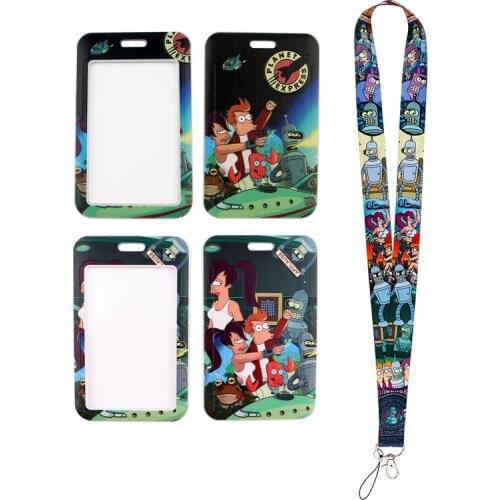 24pcs/lot MD781 DMLSKY Cartoon Necklack Key Gym Multifunction Mobile Phone Lanyard With Card Holder Cover