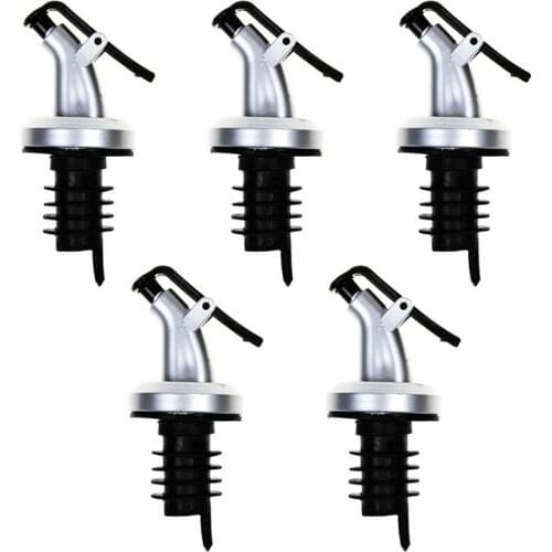 5Pcs Olive Oil Sprayer Liquor Dispenser Wine Pourers Flip Top Stopper Kitchen Tools For Oil Soy Sauce Vinegar Wine Container