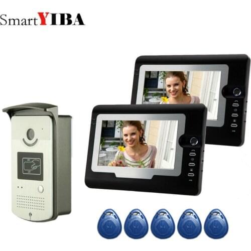 SmartYIBA 7" loud Speaker Video Doorman ID Card Video Intercom For Villa House Camera Doorbell Security System Video Door Phone
