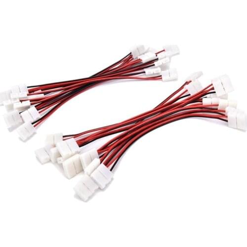 8mm/10mm 5PCS 2Pin Connector Adapter Wire for 3528 2535 3014 5050 5630 SMD Single Color LED Strip light PCB Connectors