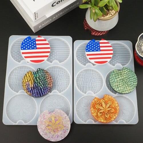 Car Coaster Silicone Molds for Epoxy Resin Silicone Resin Molds for Resin Coasters Auto Cup Holder Coasters Drink Coasters