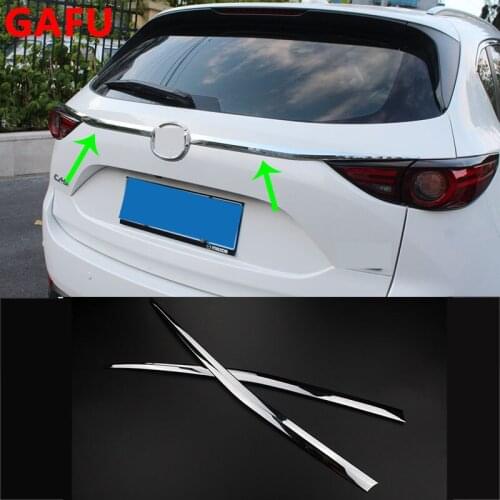 Car Styling For Mazda CX 5 CX5 2021 2020 2019 2018 2017 Auto Rear Back Tail Box Door Trim Protector Stickers Chrome Garnish
