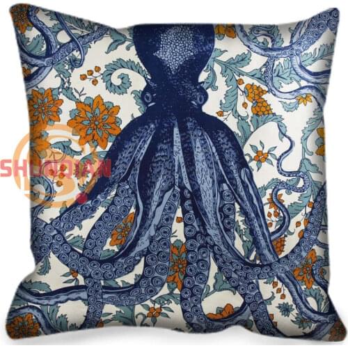 Custom Pillow Case Octopus Pillowcases Custom your own picture zipper 35x35cm 40x40cm 45x45cm 60x60cm two sides