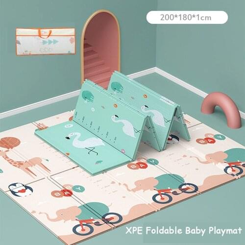 Childrens Play Mat Foldable Baby Playmat Waterproof Cartoon Double-sided Soft Kids Rug Educational Games Mats Playing Blanket