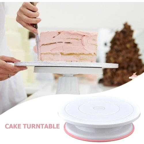 Baking Dishes Pastry Baking Tray Anti Slip Round Cake Stand Rotary Table DIY Pan Cake Plate Rotating Turntable