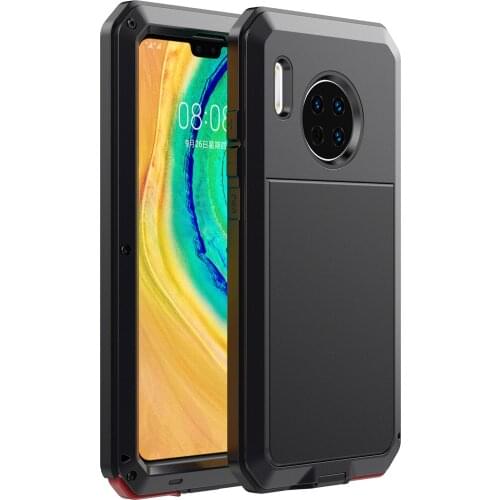 Hybrid Tank 360 Full Protection Case For Huawei Mate 30 Aluminum Metal Silicone Shockproof Protection Case Cover