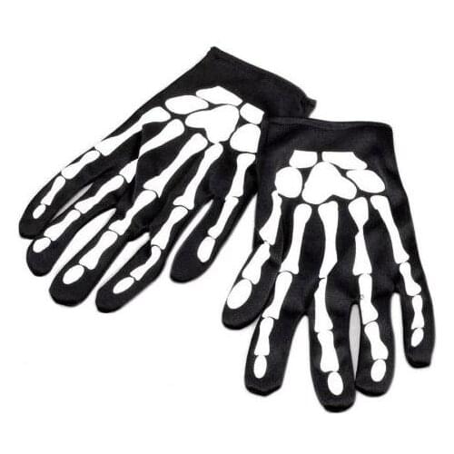 Halloween Skeleton Bone Fancy Dress Gloves Cosplay Ghost Devil Corpse Costume Party Carnival Masquerade Easter gloves Black