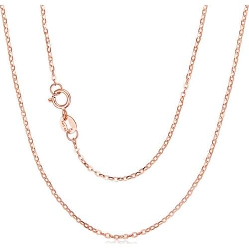 Fine Jewelry Genuine 18K Rose Gold Necklace for Wedding Engagement Rolo Chain Stamped Au750 10" - 36" Inches (25cm - 90cm)