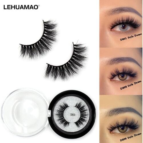 LEHUAMAO Makeup Eyelashes 3D Mink Lashes Fluffy Soft Wispy Volume Natural long Cross False Eyelashes Eye Lashes Reusable Lashes