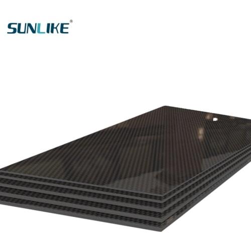 0.25MM-6MM 100MM X 250MM 3K Glossy Surface Plain Twill Weave Carbon Plate Panel Board Sheets High Composite Hardness Material