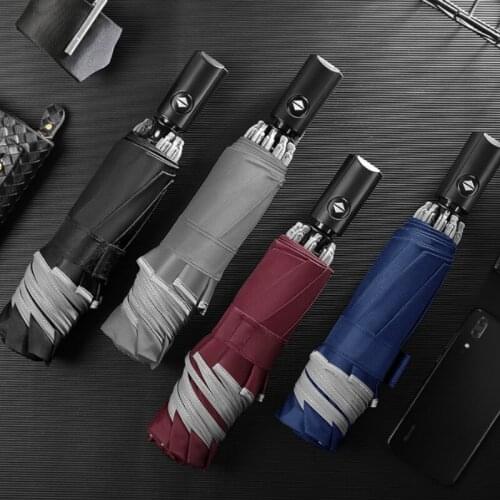 Fashion Automatic 8-Bone Reverse Umbrella Men and Women Business Universal Cute Waterproof Three-Fold Umbrella Folding