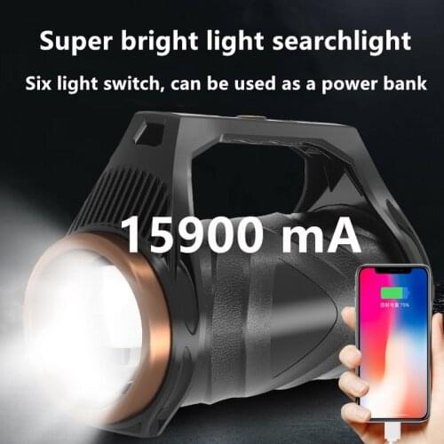 Outdoor Hand lamp Xhp99 Power Torch Large Capacity Portable Lamp Lasting Life USB Charging Rotating Zoom High Power Searchlight