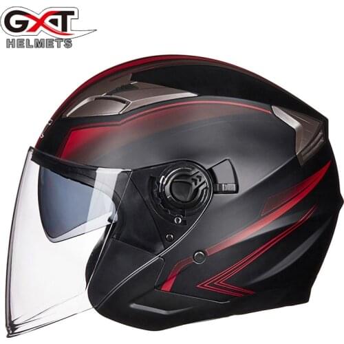 Motorcycle Double Lens Helmet Half Face ABS Motorbike Electric Safety Helmet Women/Men Moto Casque Helmets And Mask Gift