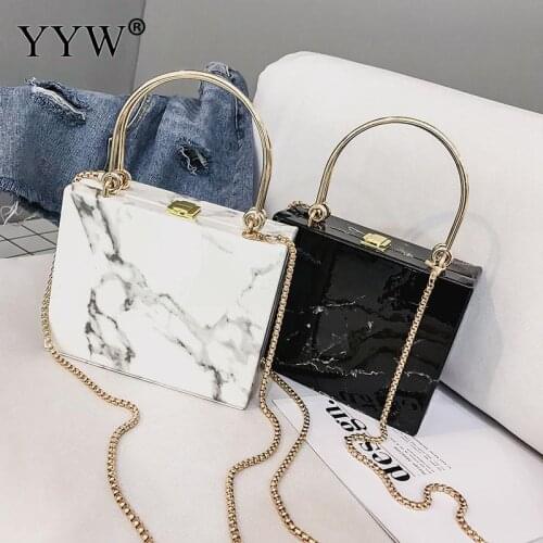 Marbling PVC Box Evening Bags Luxury Bag Shoulder Bag Women Evening Bag Women Ladies Clutch Evening Clutch Bag Party Dress Purse