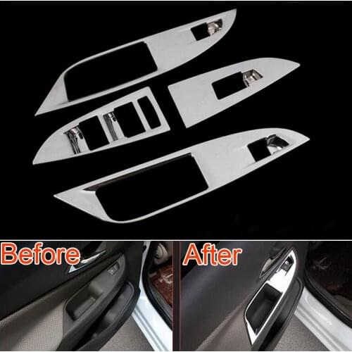 New 4pcs/set ABS Door Window Switch Lift Button Panel Control Cover Trim Frame Garnished Bezel Fit For Chevrolet Cruze 2015