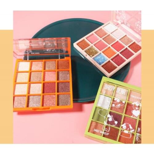 16 Colors Cute Pet Dancing Eyeshadow Palette Shimmer Brighten Easy To Wear Natural Waterproof Long Lasting Eyeshadow TSLM1