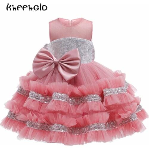 New Baby Christmas Halloween Girls' dress cake fluffy dress Birthday Dress Girls' Sequin performance dress 0-5 years old