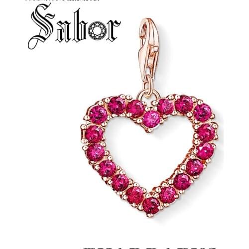 Charms Red Heart of Love Pendant DIY DIY Jewelry Findings Accessories silver plated Fashion Jewelry Gift For Women thomas