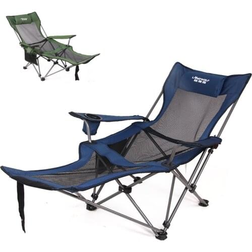Portable Outdoor folding recliner portable back fishing chair camping leisure stool lunch break beach siesta chair