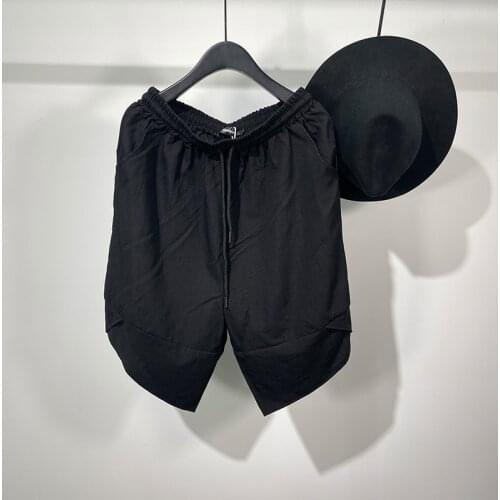 Owen Seak Men Casual Short Harem Gothic Style Mens Clothing Sweatpants Summer Women High Street Loose Black Short Size XL